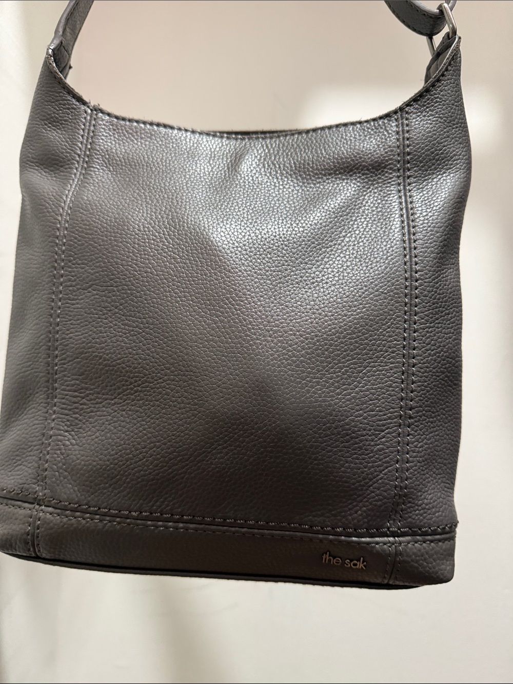 The Sak Gray Pebbled Leather Shoulder Hobo